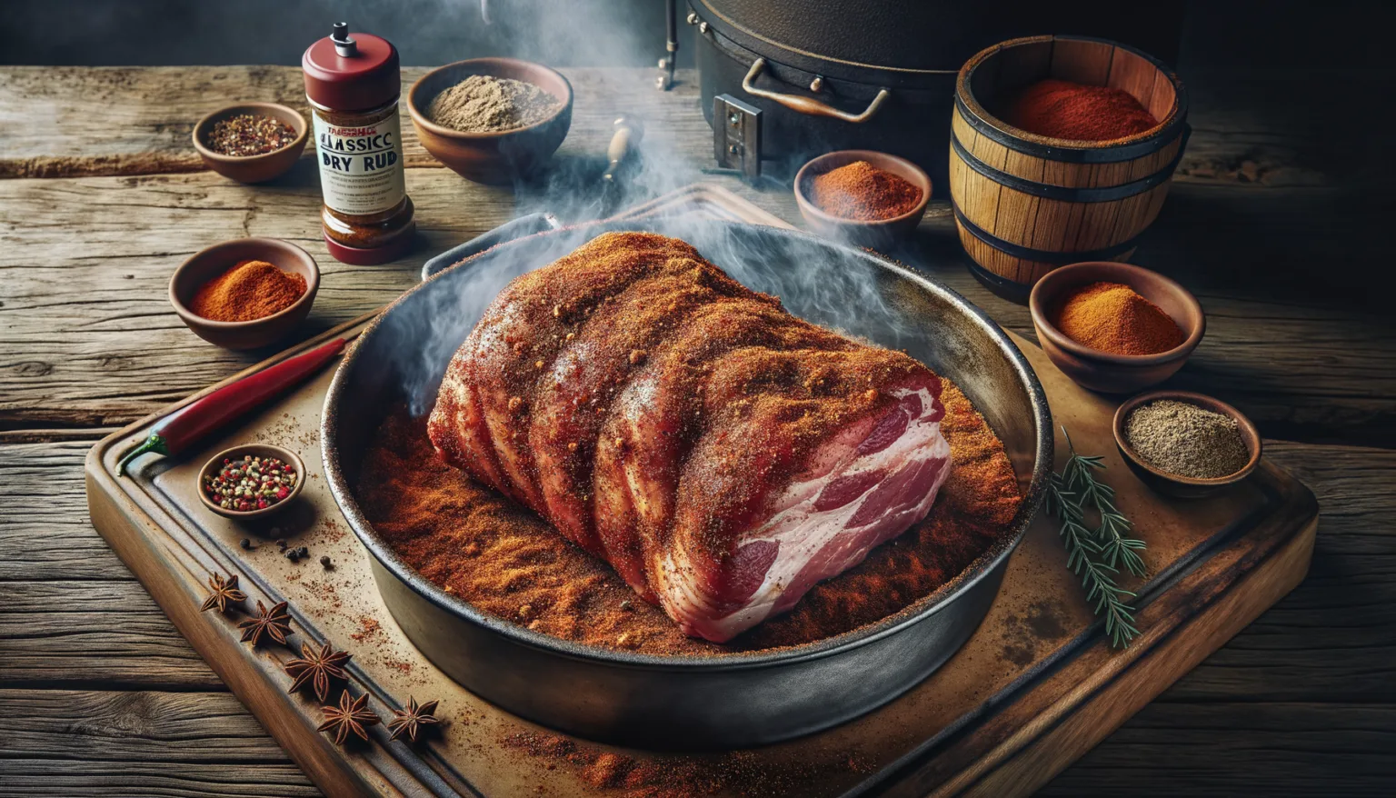 Smoker Pulled Pork aus der Schweineschulter mit klassischem Dry Rub