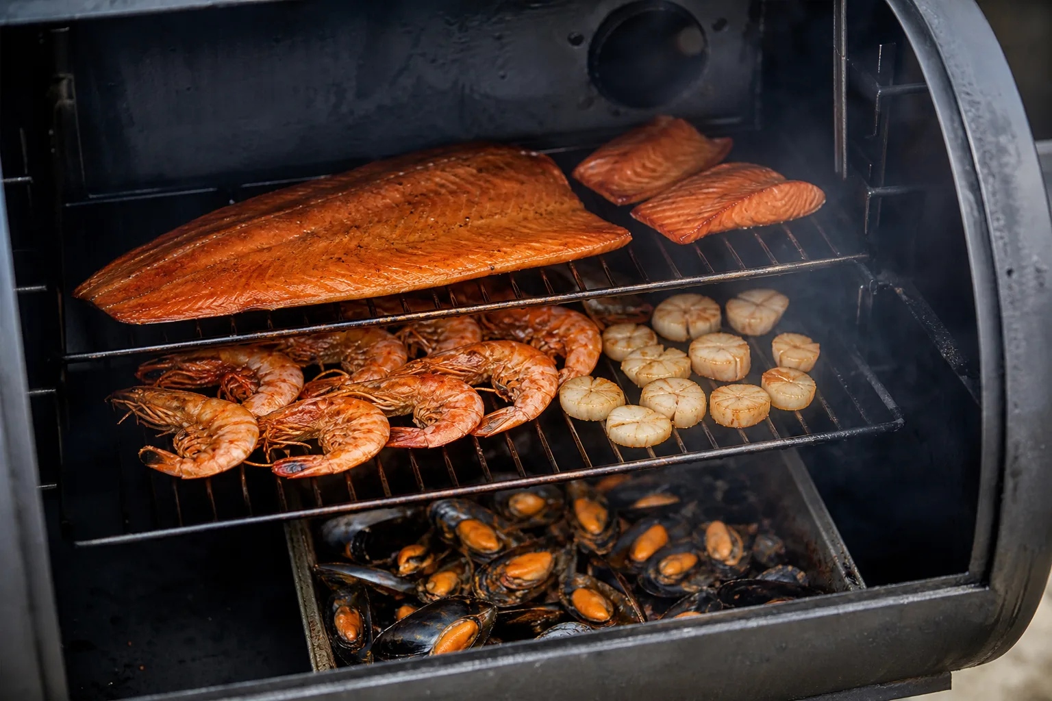 Smoker Fisch & Meeresfruechte: Lachs, Garnelen und Meeresfruechte richtig raeuchern