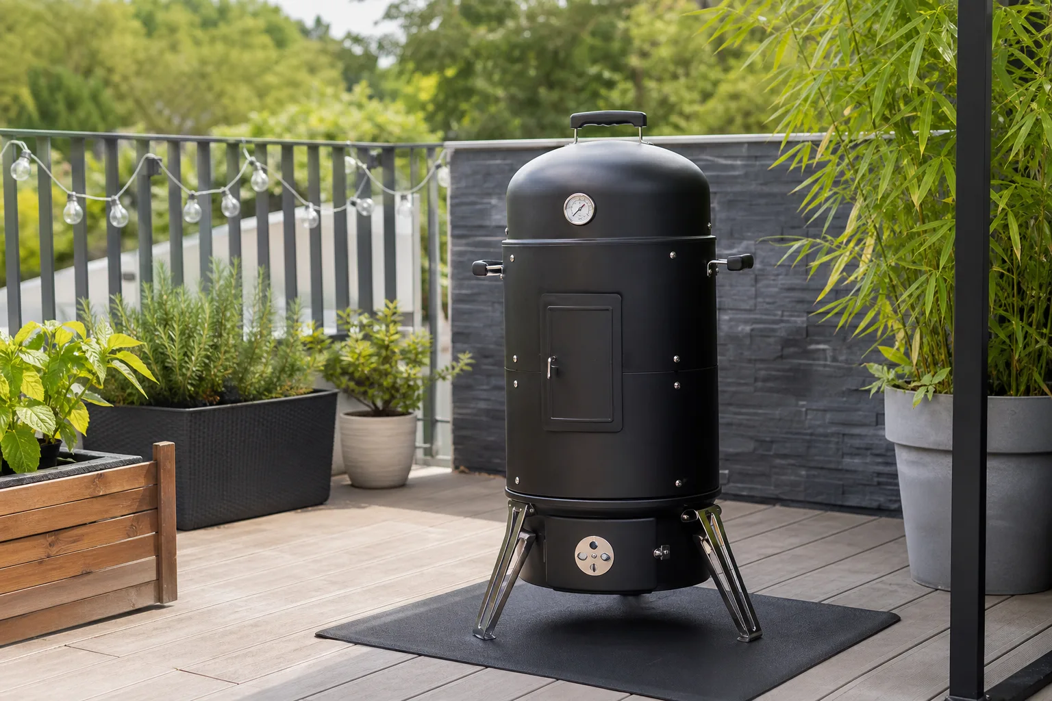 Smoker auf Balkon, Terrasse und im Garten sicher betreiben